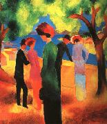 August Macke Woman in a Green Jacket oil painting reproduction